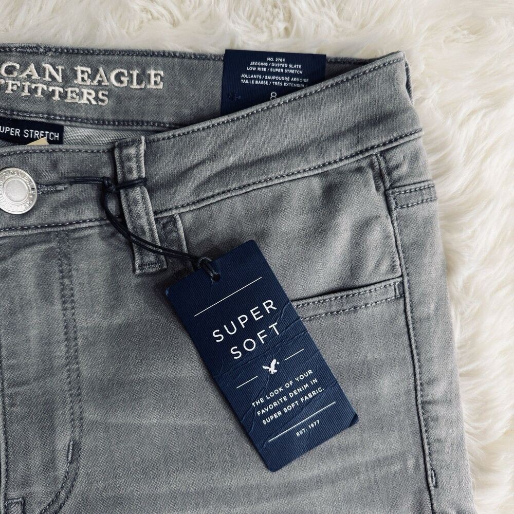 American Eagle Jegging Jeans 8 Short 29x26.5 Gray Super Stretch Denim Womens NOS - Picture 12 of 13